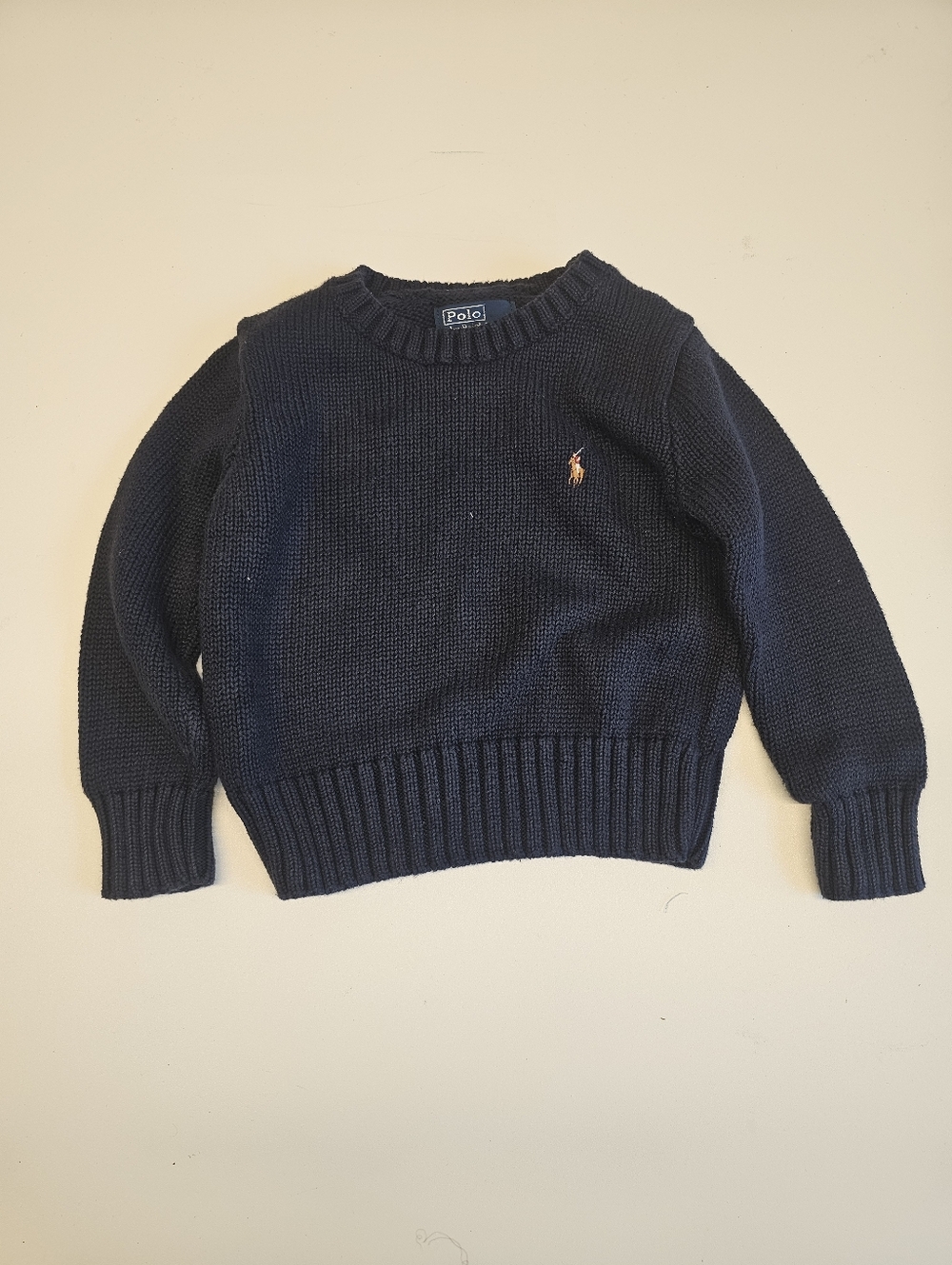 EUC | 2T | Polo Ralph Lauren Navy Cotton Knit Crewneck Sweater